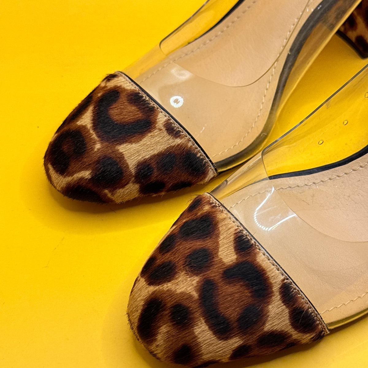Seed Heritage Leopard Clear-Panel Heels Size 40