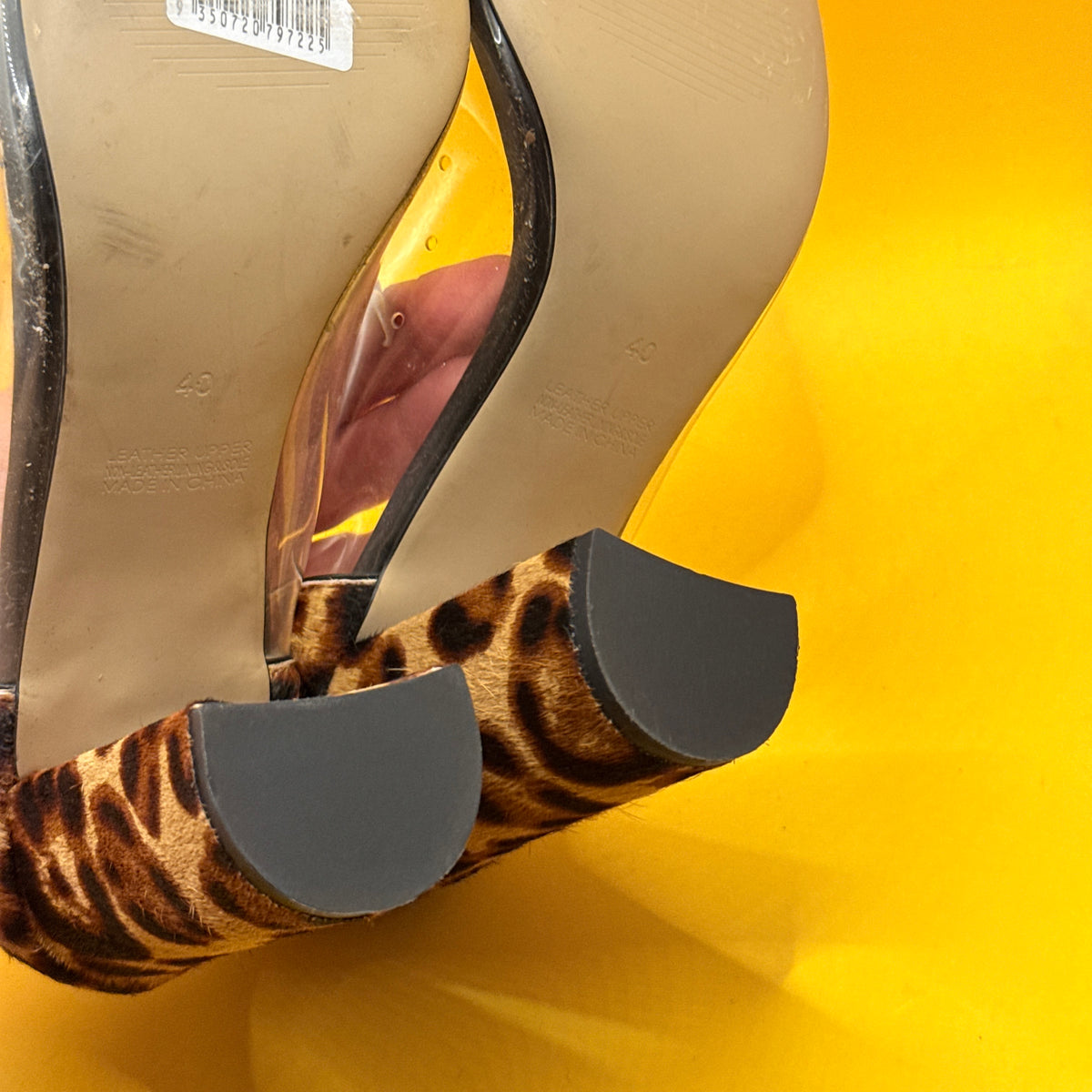 Seed Heritage Leopard Clear-Panel Heels Size 40