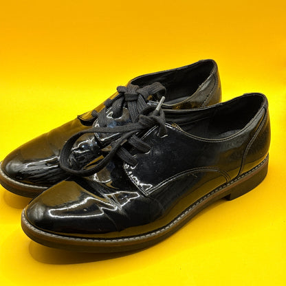 Graceland Black Patent Lace-Up Shoes Size 39