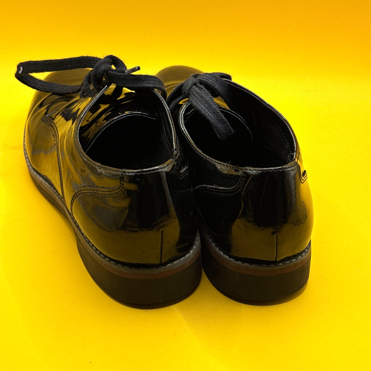 Graceland Black Patent Lace-Up Shoes Size 39
