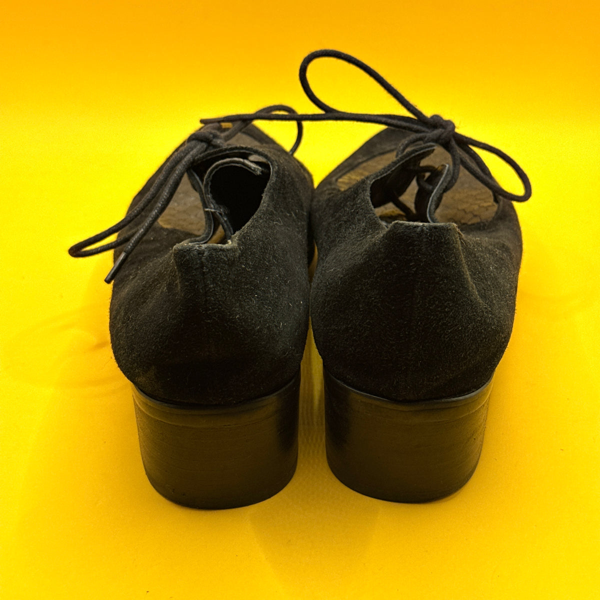 Django & Juliette Black Suede Lace-Up Shoes Size 40