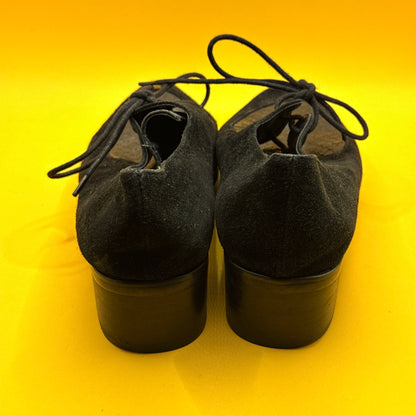 Django & Juliette Black Suede Lace-Up Shoes Size 40