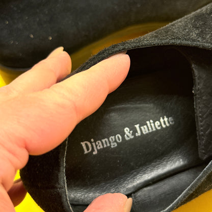 Django & Juliette Black Suede Lace-Up Shoes Size 40