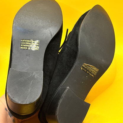 Django & Juliette Black Suede Lace-Up Shoes Size 40