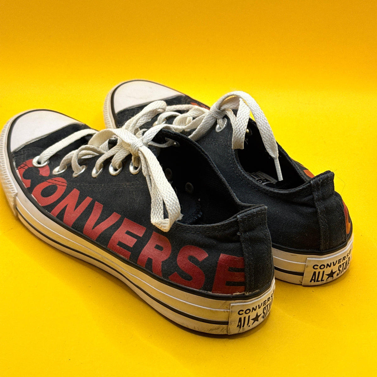 Converse All Star Black Logo Sneakers Size M7 W9