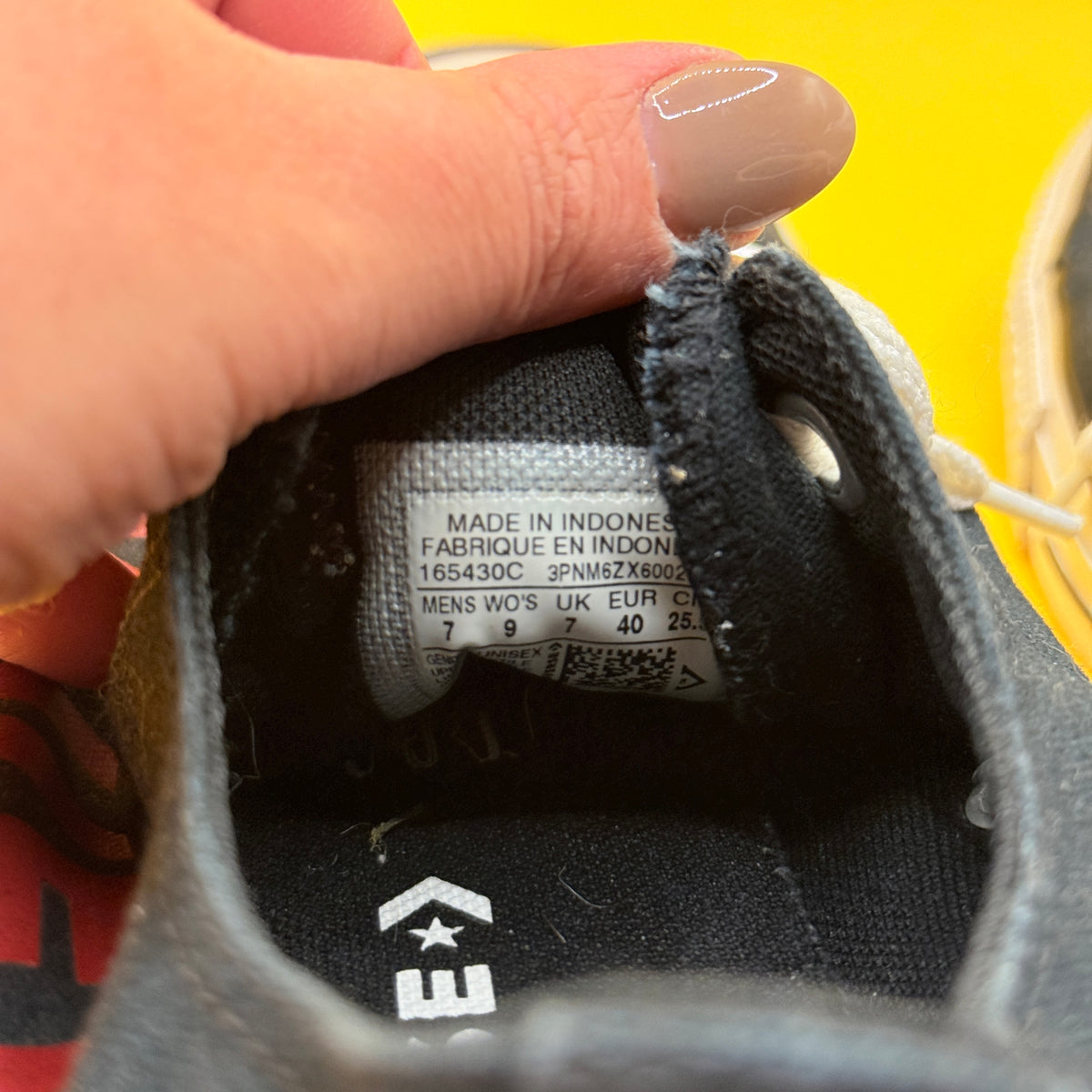 Converse All Star Black Logo Sneakers Size M7 W9