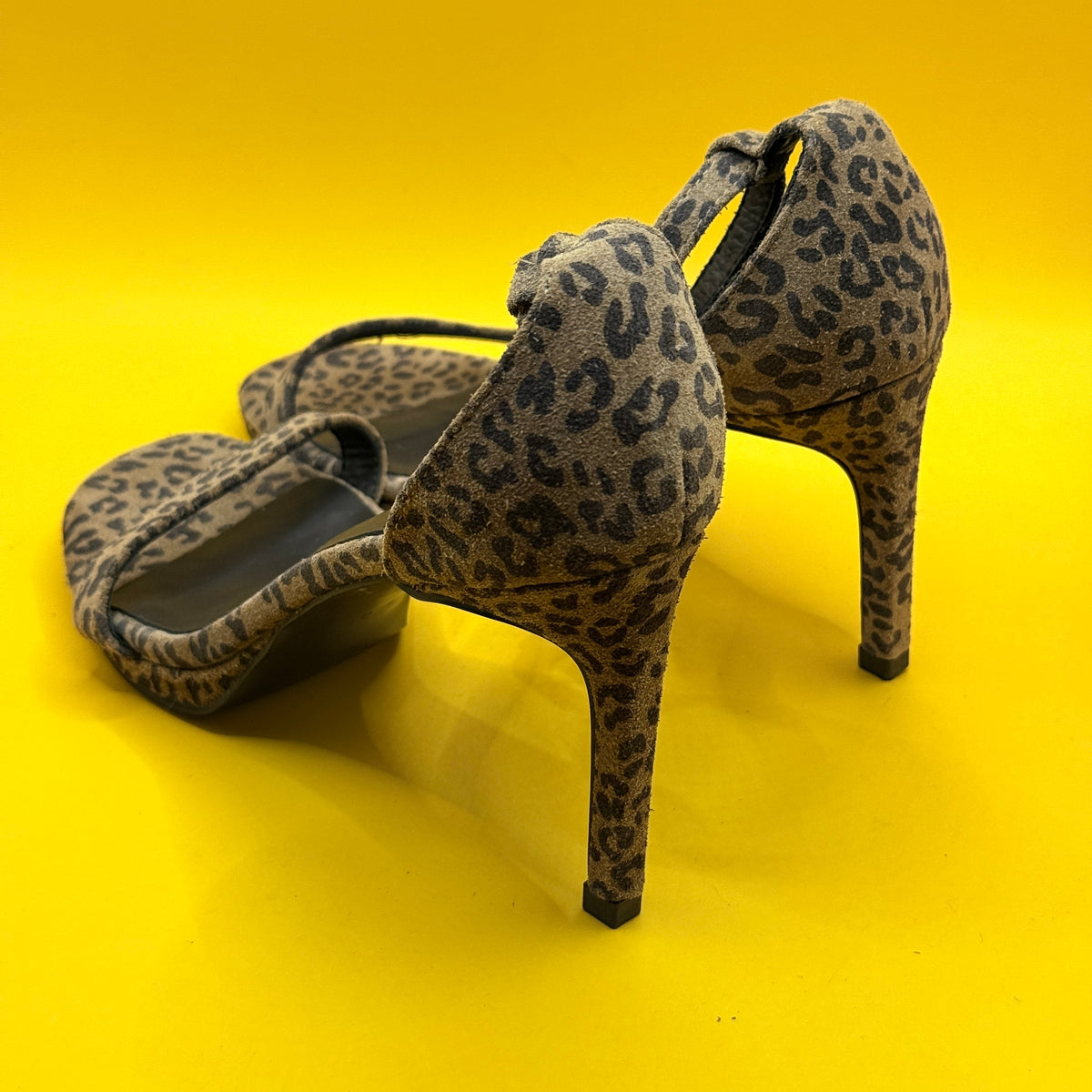 La Tribe Leopard Strappy Stiletto Sandals Size 37