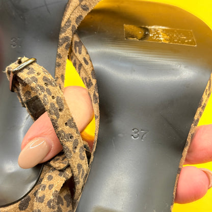 La Tribe Leopard Strappy Stiletto Sandals Size 37
