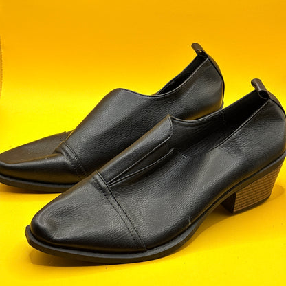 Black Pointed Slip-On Low Heels Size 41