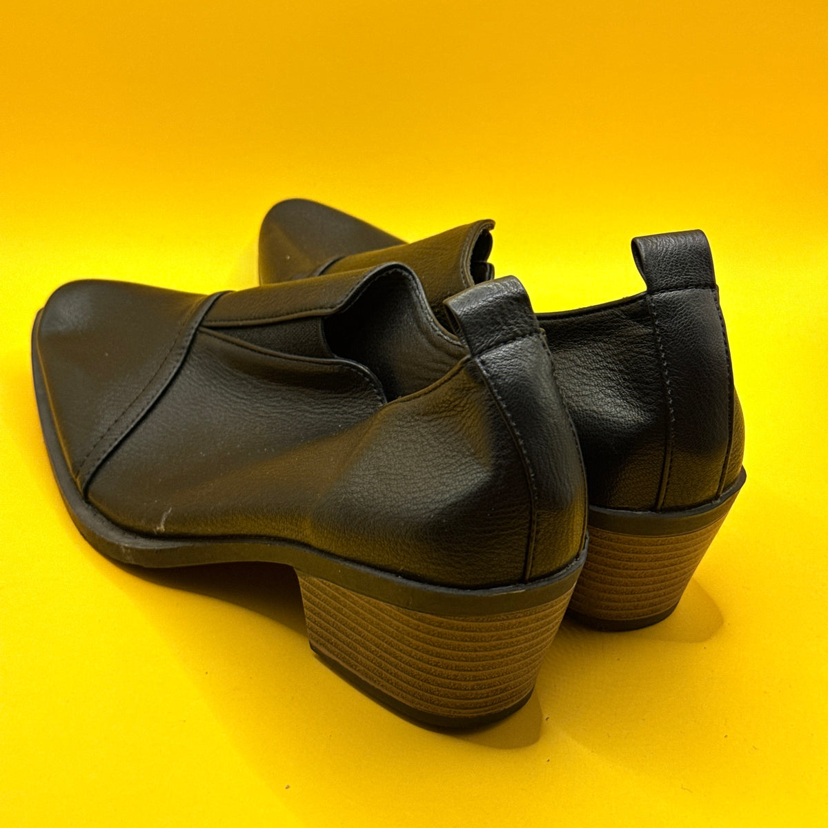 Black Pointed Slip-On Low Heels Size 41