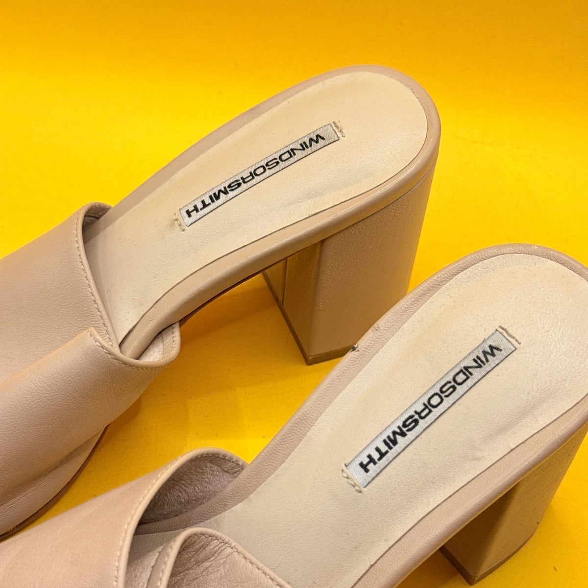 Windsor Smith Nude Twist-Front Heeled Mules 24cm insole