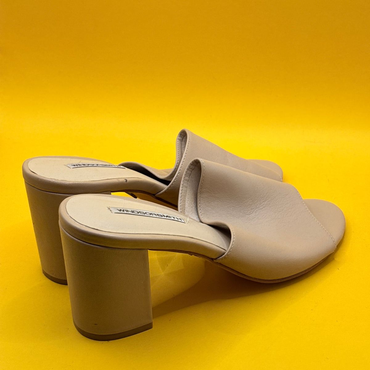 Windsor Smith Nude Twist-Front Heeled Mules 24cm insole