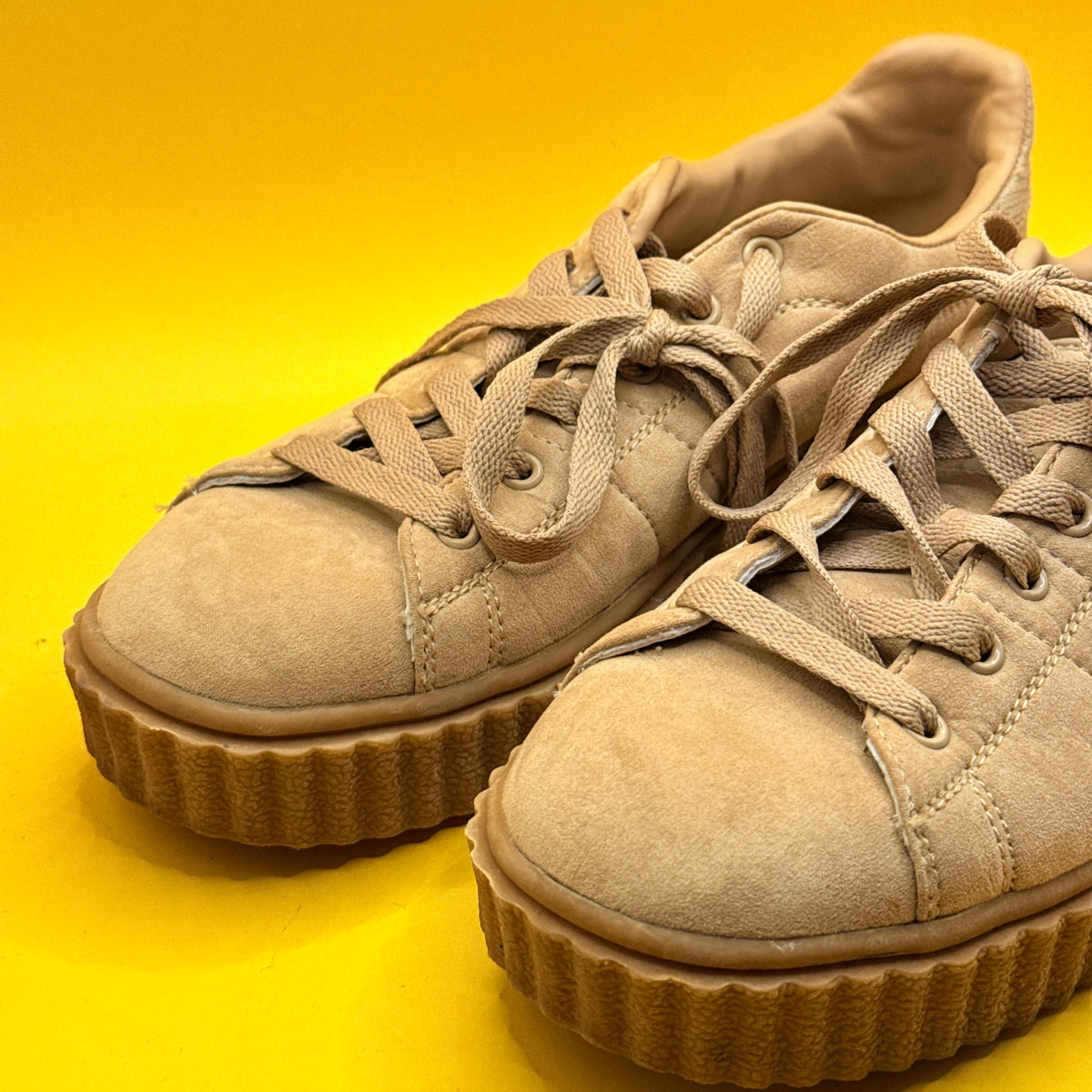 Rubi Beige Platform Creeper Sneakers Size 40
