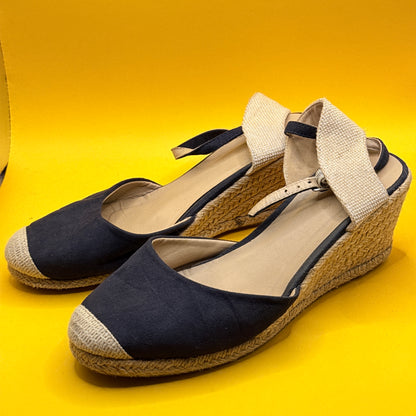 Anko Navy Espadrille Wedge Sandals Size AU 9