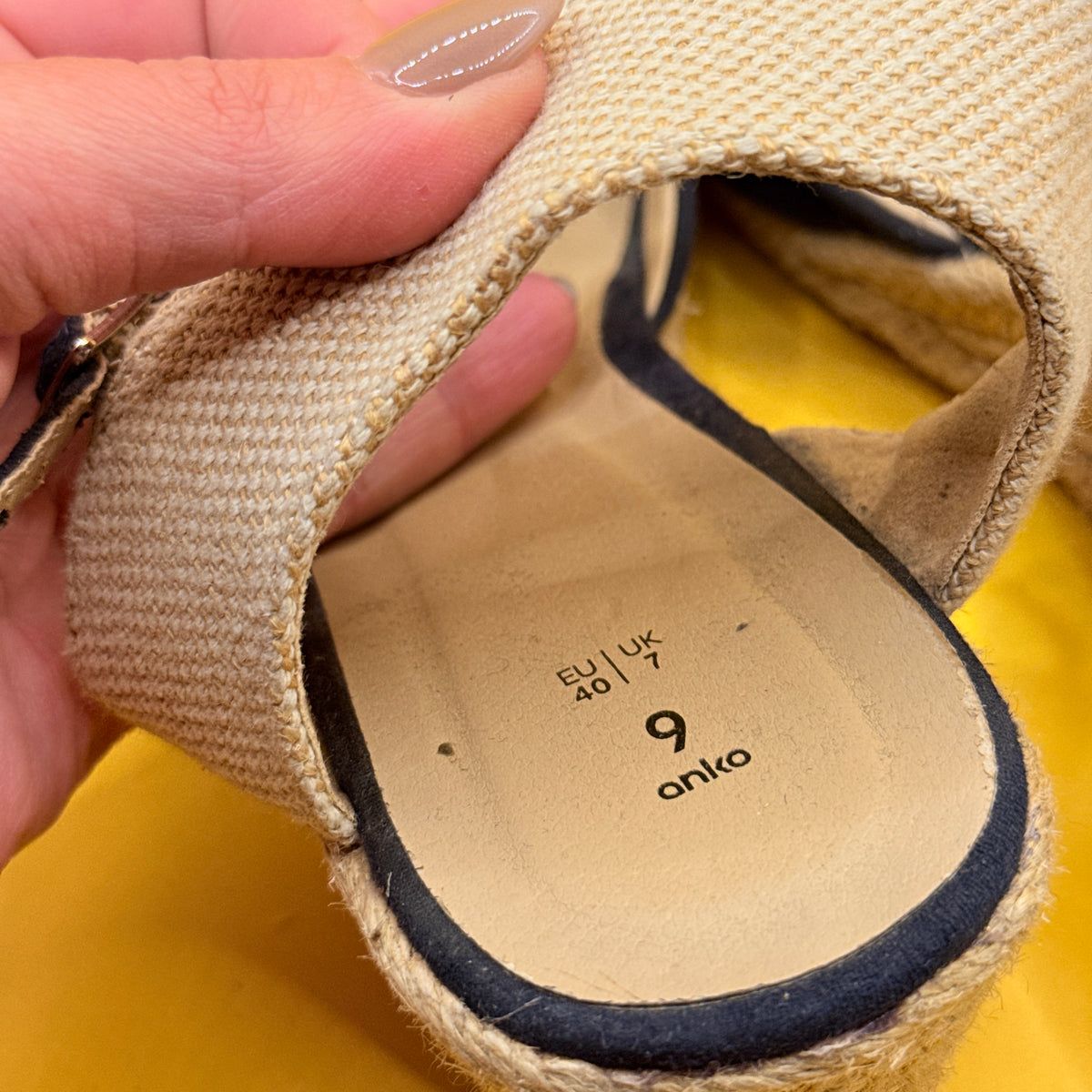 Anko Navy Espadrille Wedge Sandals Size AU 9