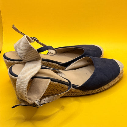 Anko Navy Espadrille Wedge Sandals Size AU 9
