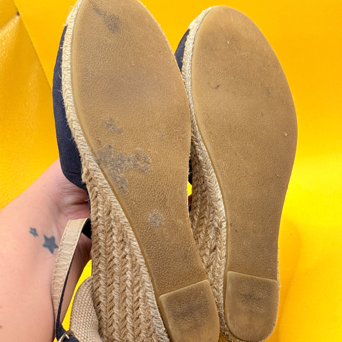 Anko Navy Espadrille Wedge Sandals Size AU 9