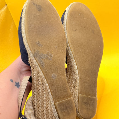 Anko Navy Espadrille Wedge Sandals Size AU 9