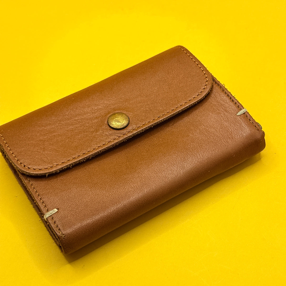 Brown Snap-Flap Wallet with Zip Coin Pocket