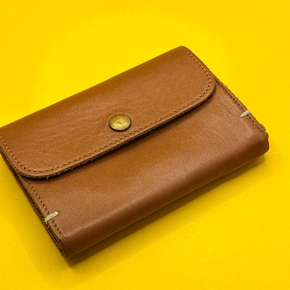 Brown Snap-Flap Wallet with Zip Coin Pocket