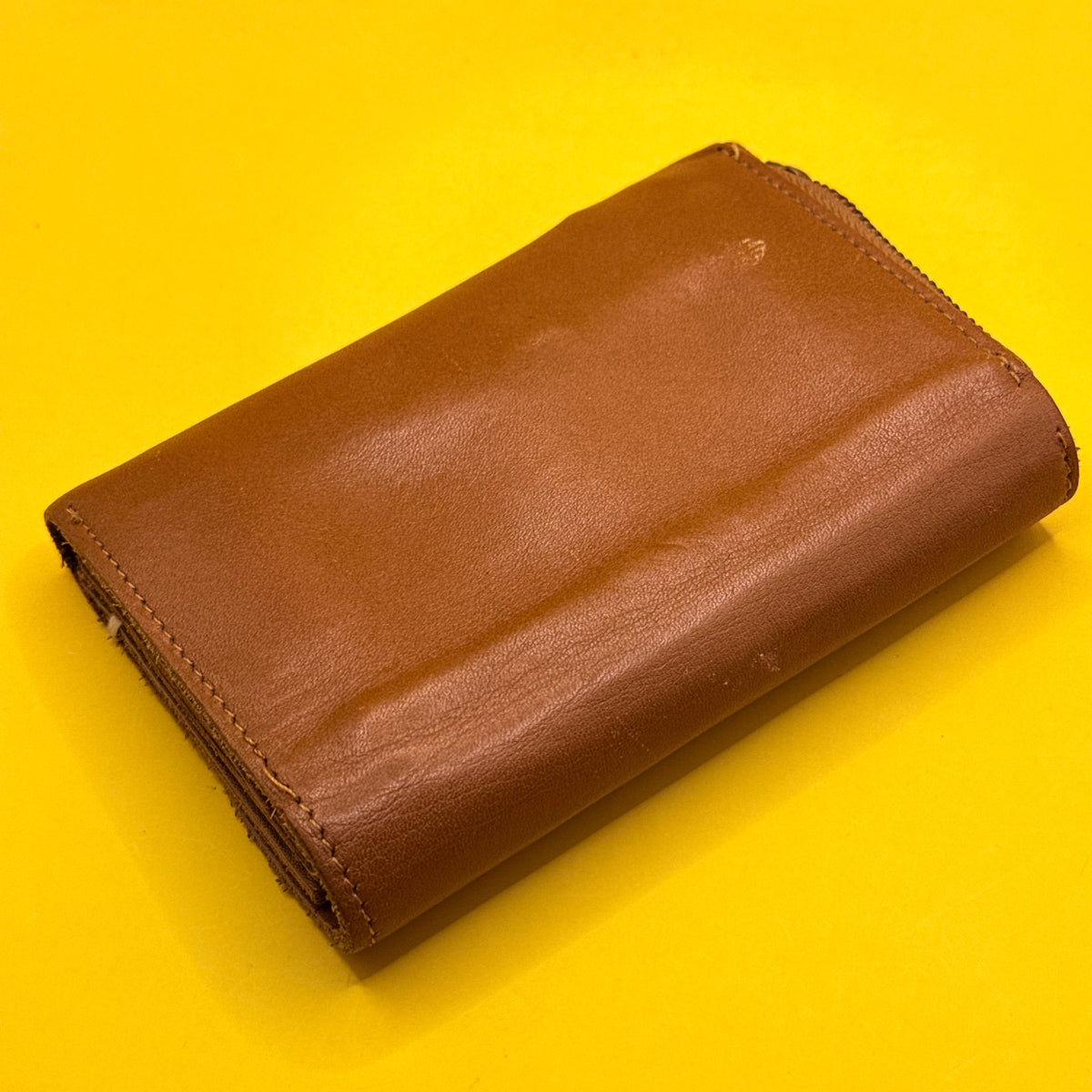 Brown Snap-Flap Wallet with Zip Coin Pocket