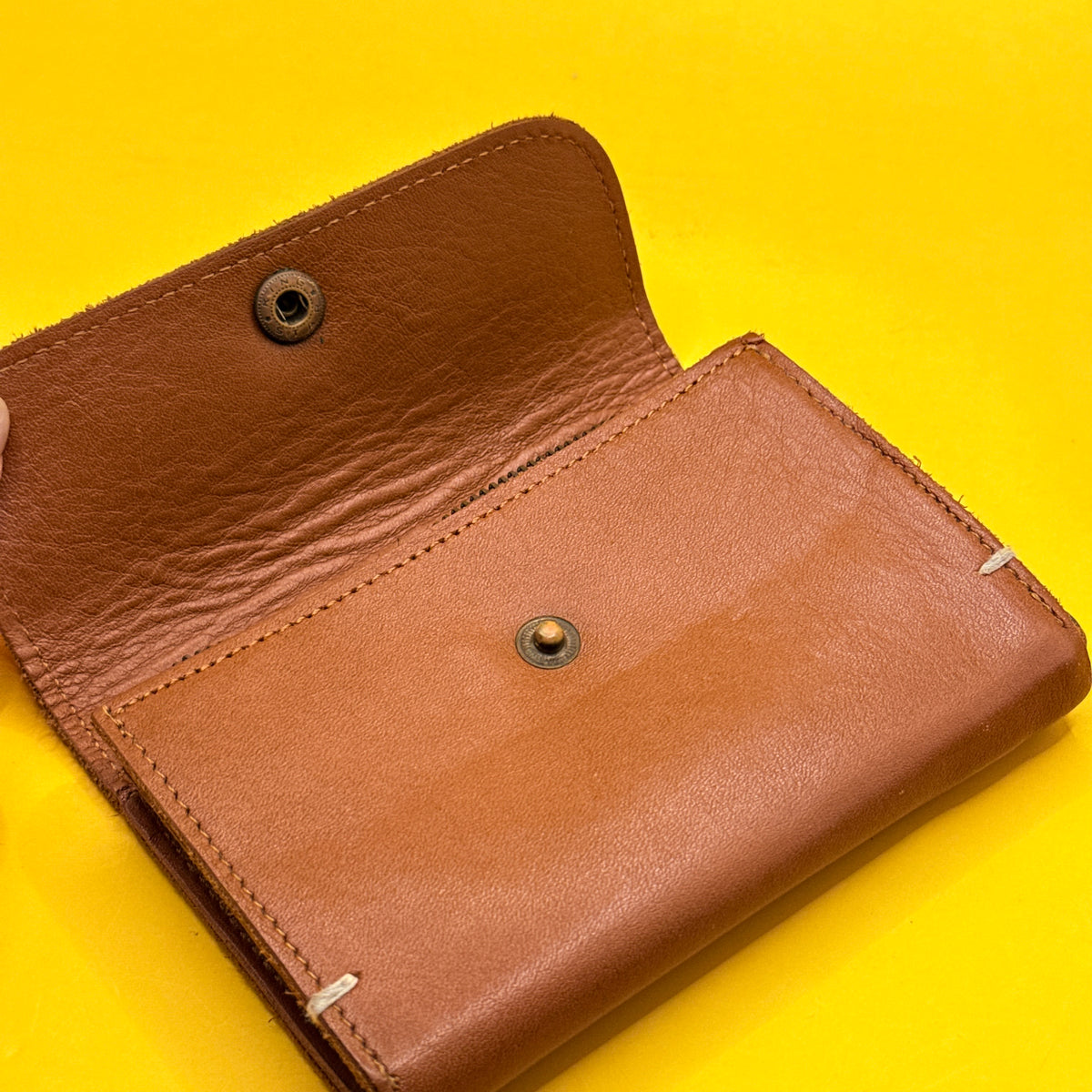 Brown Snap-Flap Wallet with Zip Coin Pocket