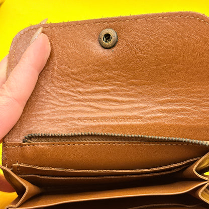 Brown Snap-Flap Wallet with Zip Coin Pocket