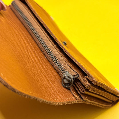 Brown Snap-Flap Wallet with Zip Coin Pocket