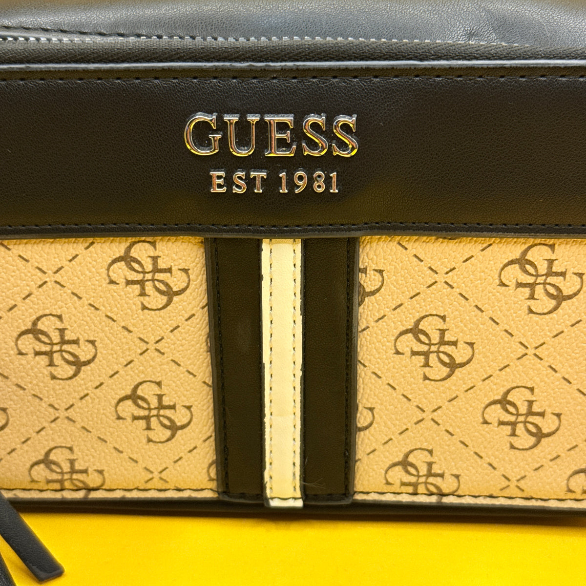Guess Monogram Double-Zip Crossbody Bag