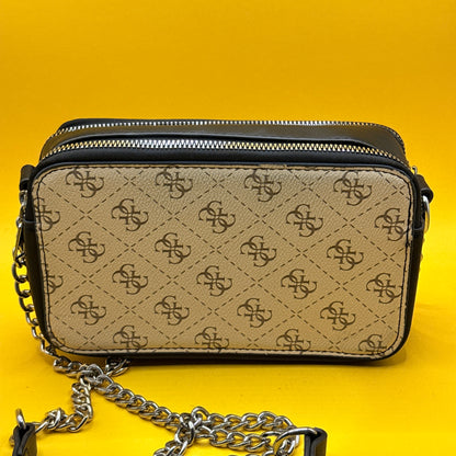 Guess Monogram Double-Zip Crossbody Bag