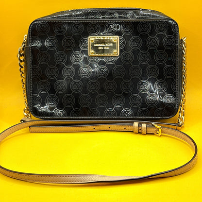Michael Kors Black Patent Monogram Crossbody Bag