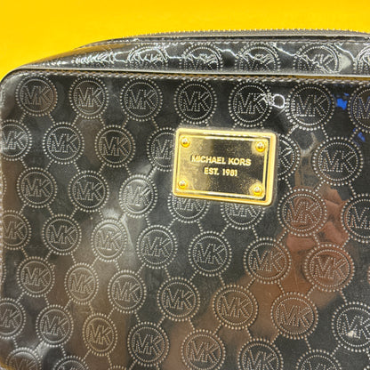 Michael Kors Black Patent Monogram Crossbody Bag