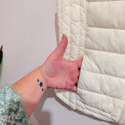 Cream Quilted Puffer Vest- 43cm u/arm