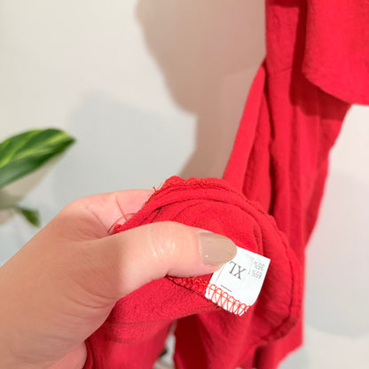 Red Ruffle Cami Mini Dress Size XL - 40cm u/arm