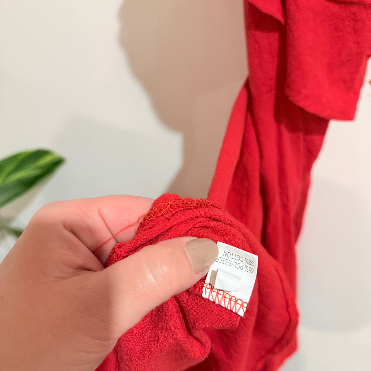 Red Ruffle Cami Mini Dress Size XL - 40cm u/arm