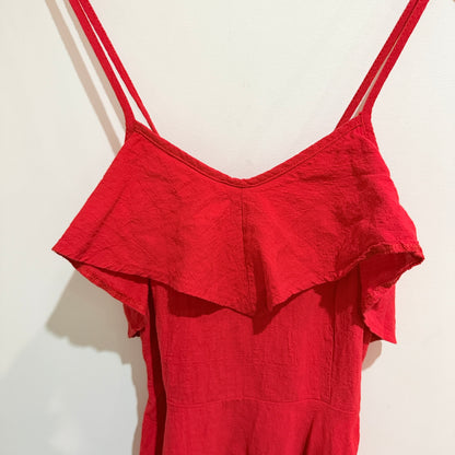 Red Ruffle Cami Mini Dress Size XL - 40cm u/arm