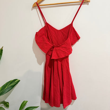Red Ruffle Cami Mini Dress Size XL - 40cm u/arm