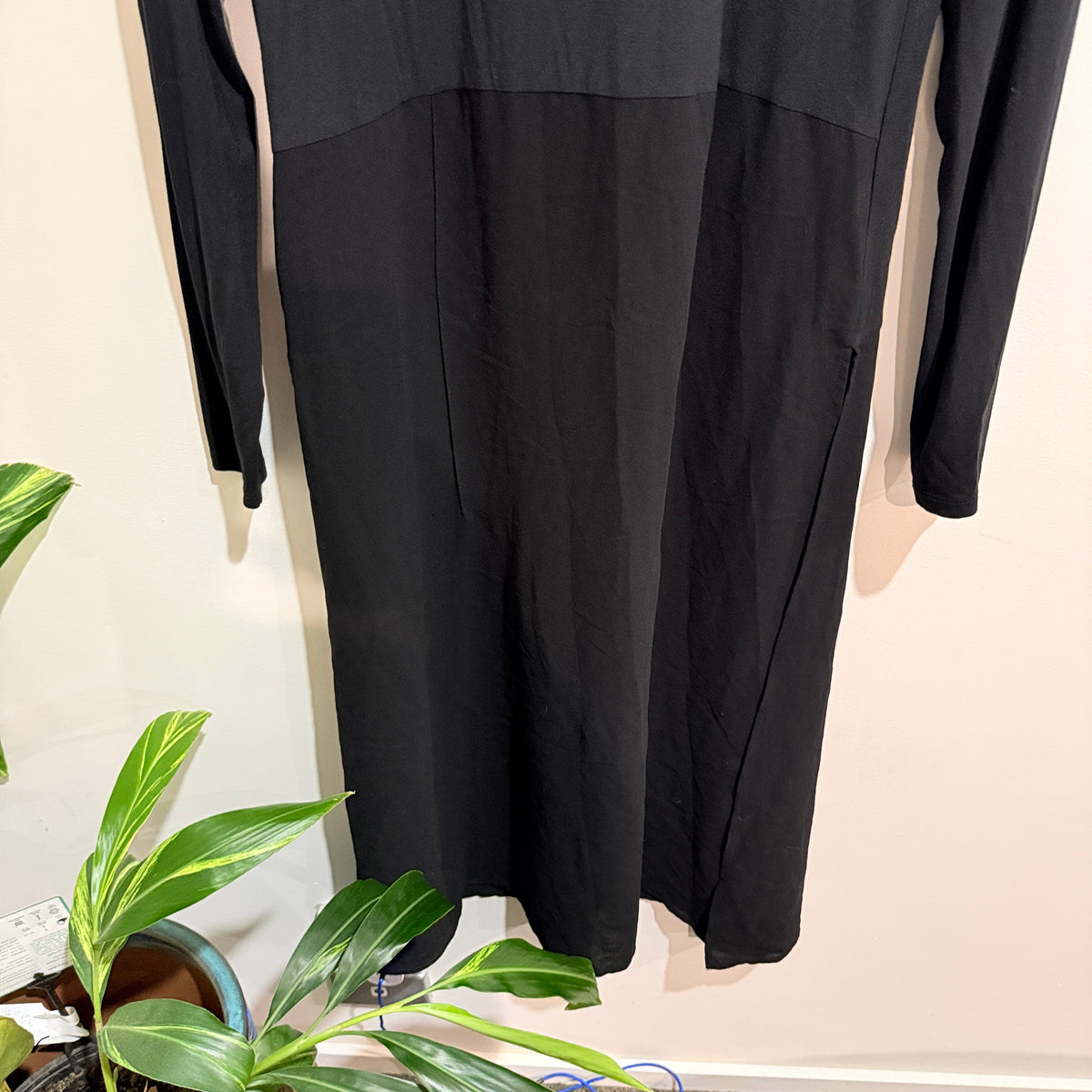 Paula Ryan Black Roll Neck Side Split Tunic Size M