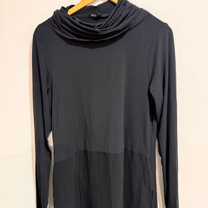 Paula Ryan Black Roll Neck Side Split Tunic Size M