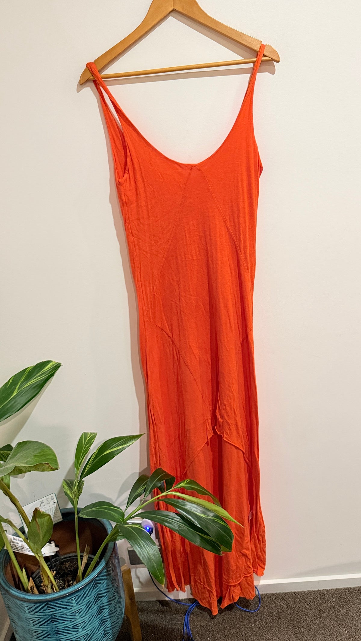 Kookaï Orange Slip Midi Dress Size 1 (40cm u/arm)