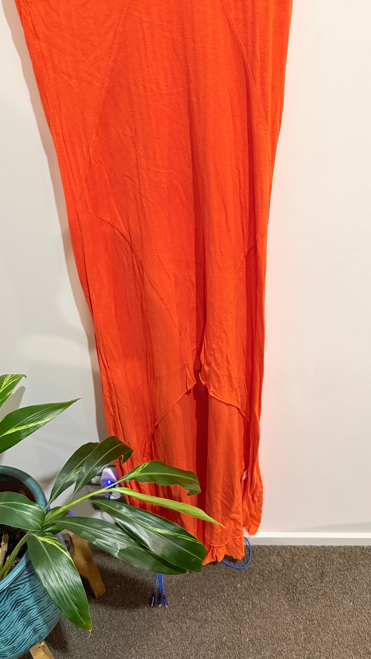 Kookaï Orange Slip Midi Dress Size 1 (40cm u/arm)