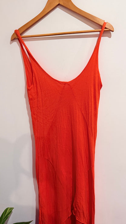 Kookaï Orange Slip Midi Dress Size 1 (40cm u/arm)