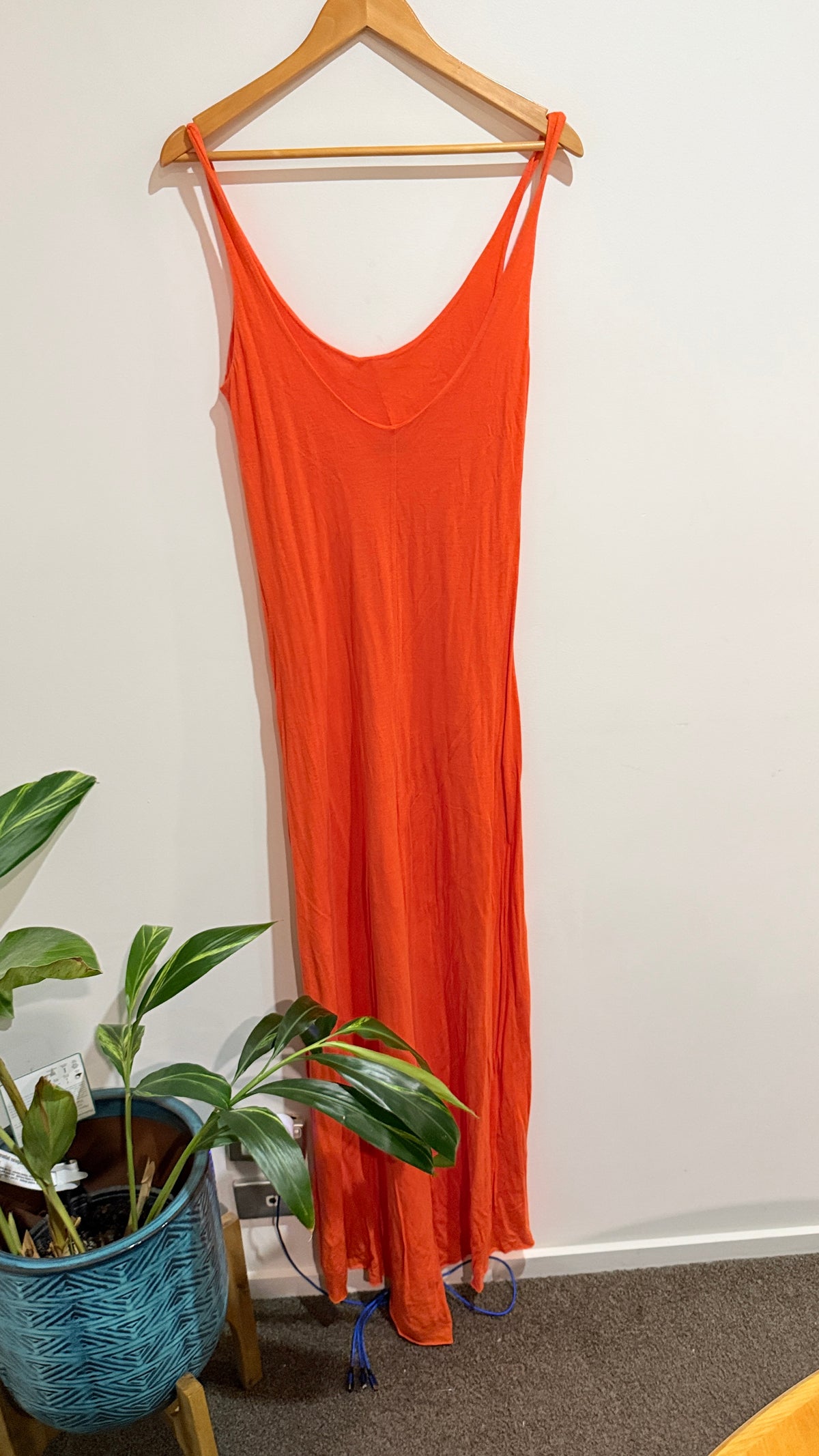 Kookaï Orange Slip Midi Dress Size 1 (40cm u/arm)