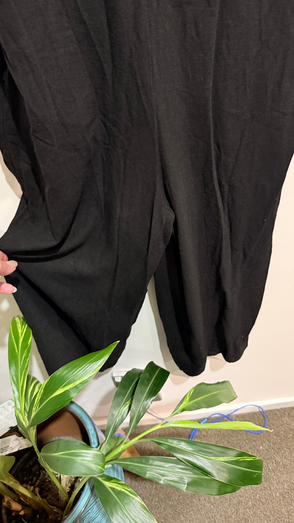 Dotti Black Button Front Cami Jump Suit Size 10
