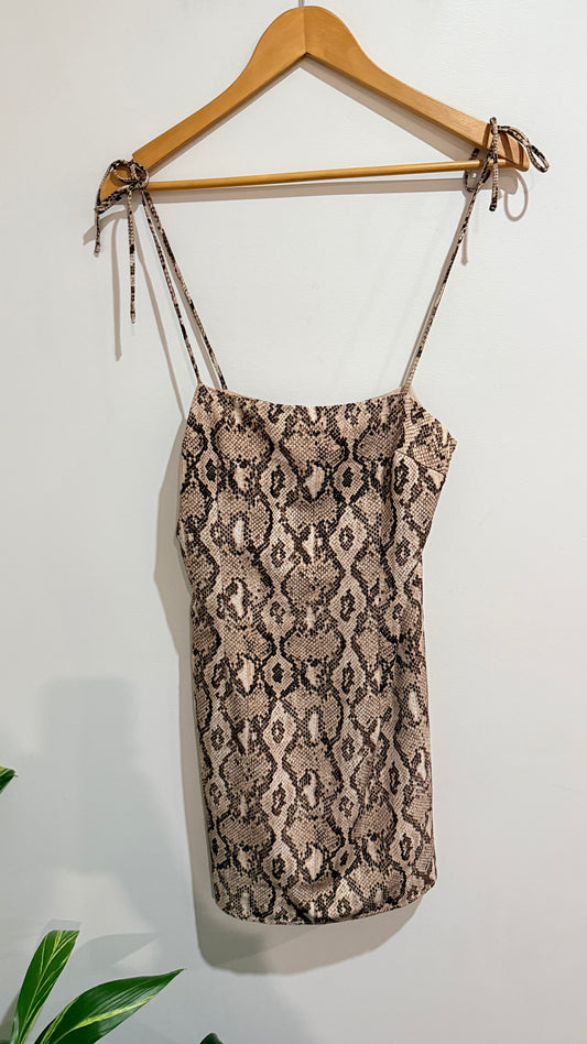 Luck & Trouble Snake Print Strappy Mini Dress Size 8