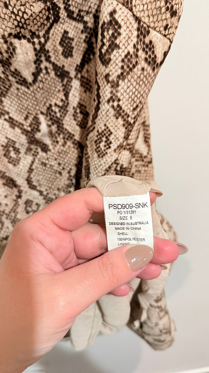 Luck & Trouble Snake Print Strappy Mini Dress Size 8