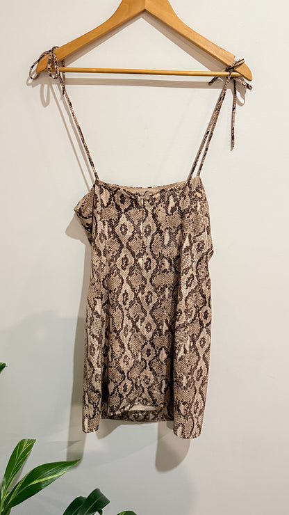 Luck & Trouble Snake Print Strappy Mini Dress Size 8