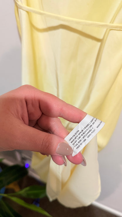 Pagani Pale Yellow Cold Shoulder Dress Size 10o