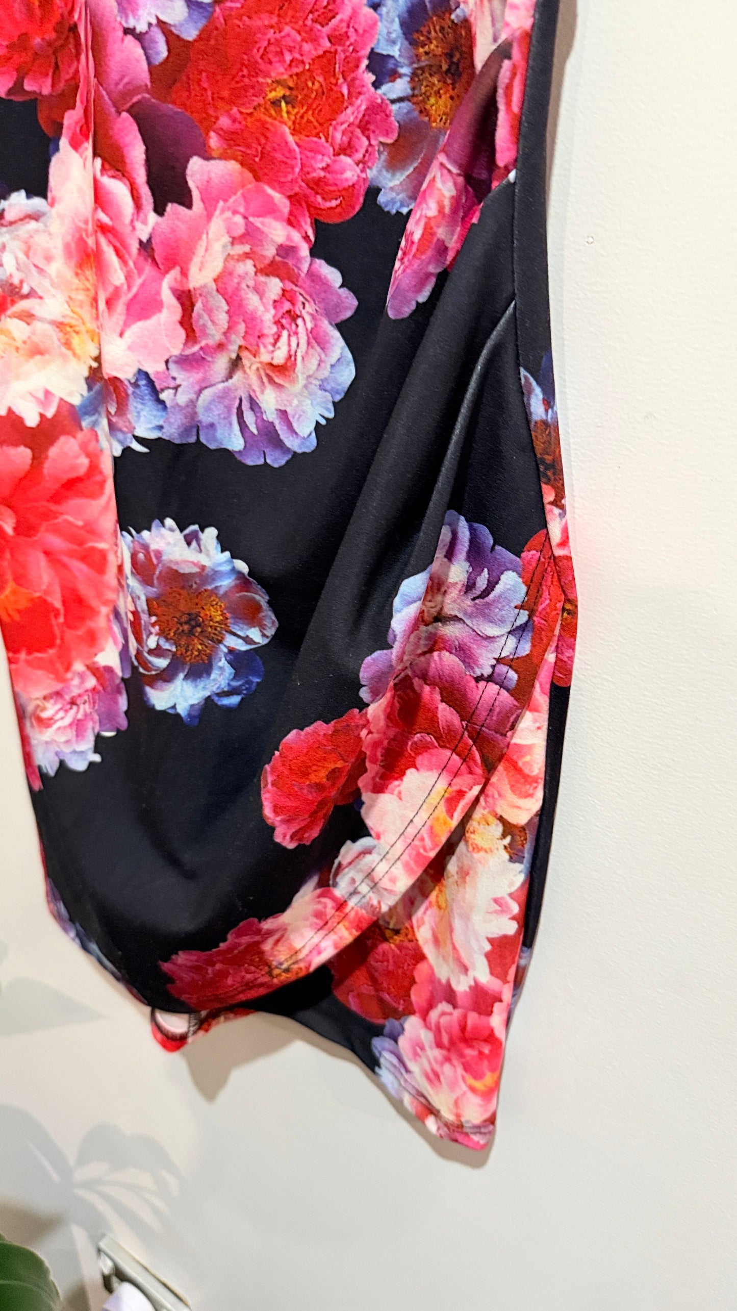 Dotti Black Floral Sleeveless Dress Size 8