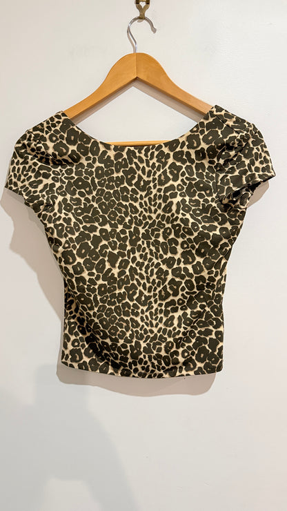 Cotton On Leopard Print Scoop Back Top Size S